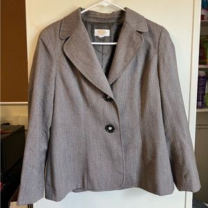 Talbots Grey Blazer. Labeled petites without size, but would fit a size small.